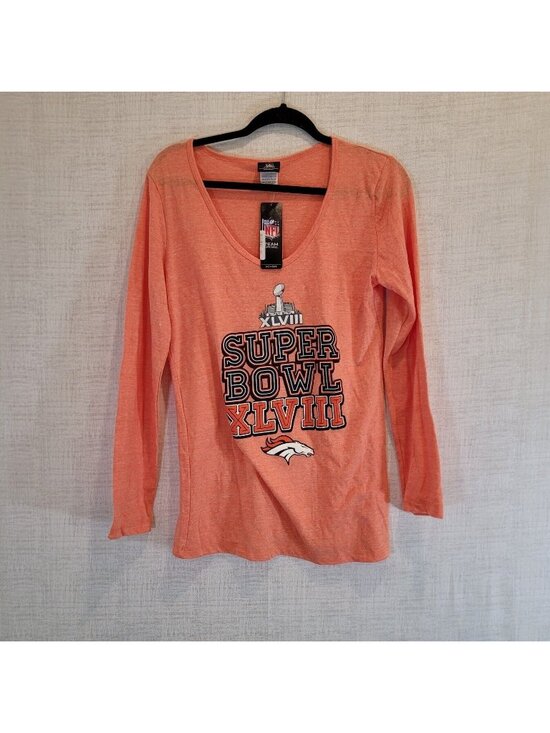 NFL Team Apparel Tops - NWT Scoop Neck T Shirt Womens Large Orange Denver Broncos Super Bowl XLVIII NFL